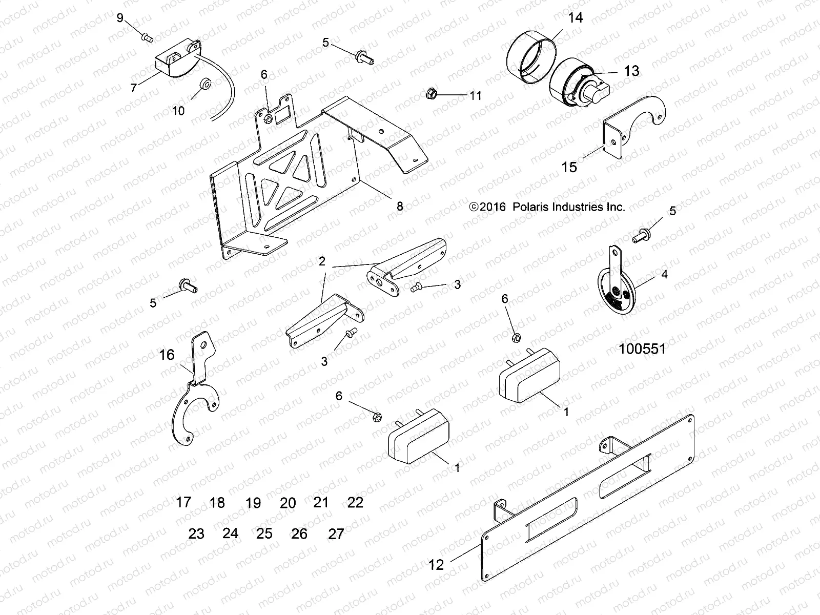 ELECTRICAL | ELECTRICAL, TURN SIGNALS, HORN and LICENSE PLATE LIGHT - A16SXS95FK (100551)