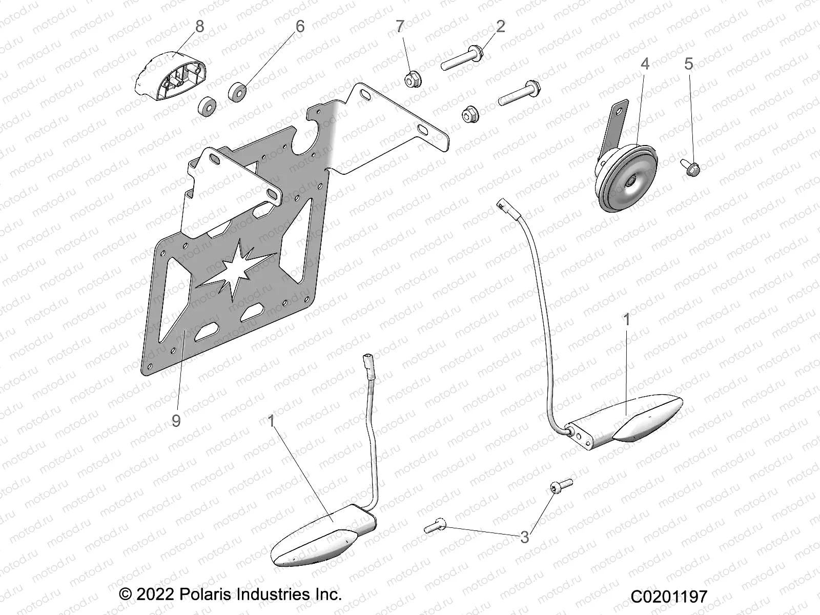 ELECTRICAL | ELECTRICAL, TURN SIGNALS, HORN, and LICENSE PLATE LIGHT - A22SJS57CX/CL (C0201197)