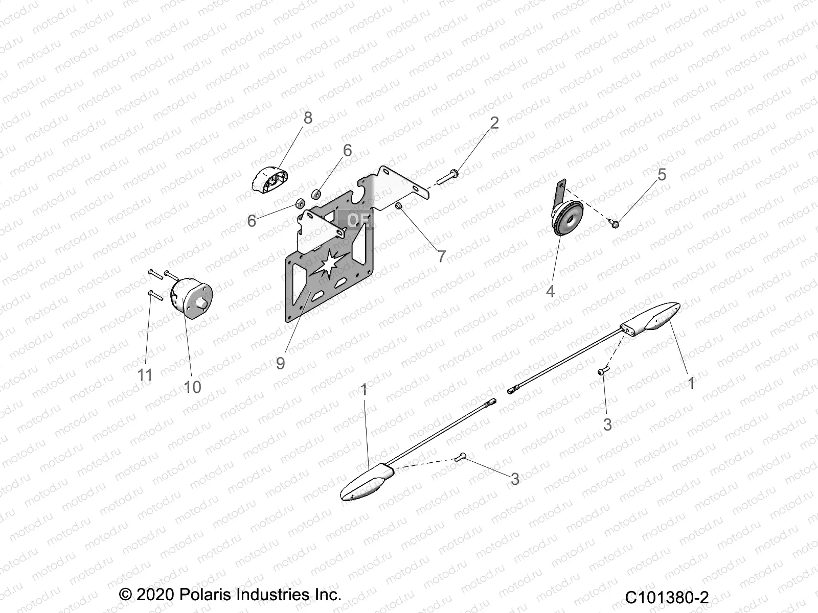 ELECTRICAL | ELECTRICAL, TURN SIGNALS, HORN, and LICENSE PLATE LIGHT - A23SDE57P4 (C101380-2)