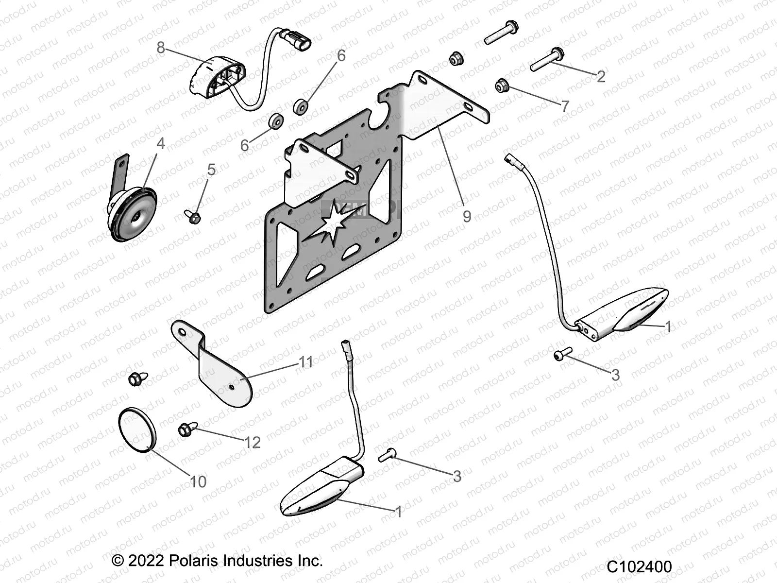 ELECTRICAL | ELECTRICAL, TURN SIGNALS, HORN and LICENSE PLATE LIGHT - A23SWE57F1/S57C1/C2 (C102400)