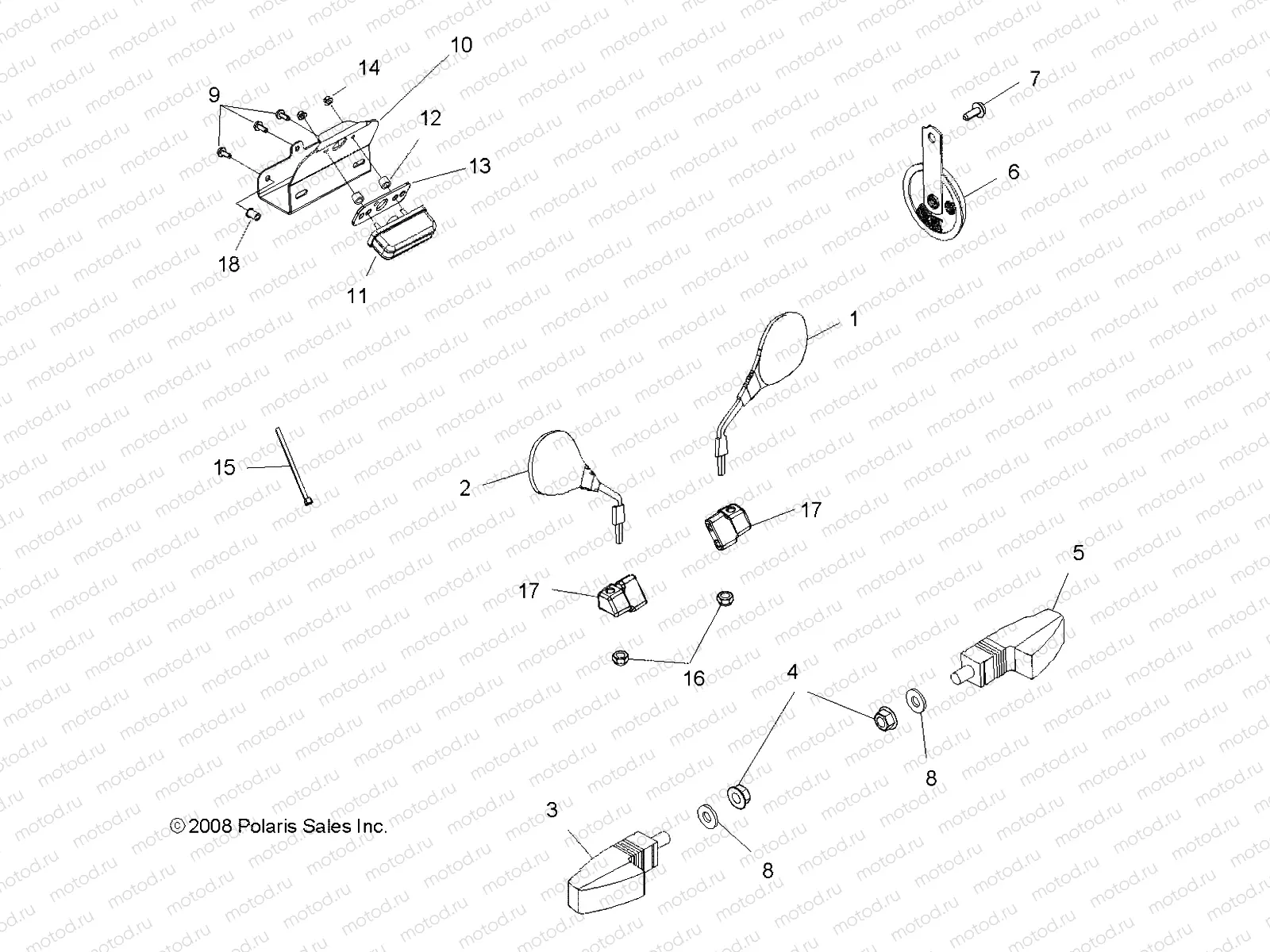 ELECTRICAL | ELECTRICAL, TURN SIGNALS, HORN and MIRRORS - R09VH76FX (49RGRTURNSIG09RZRI)