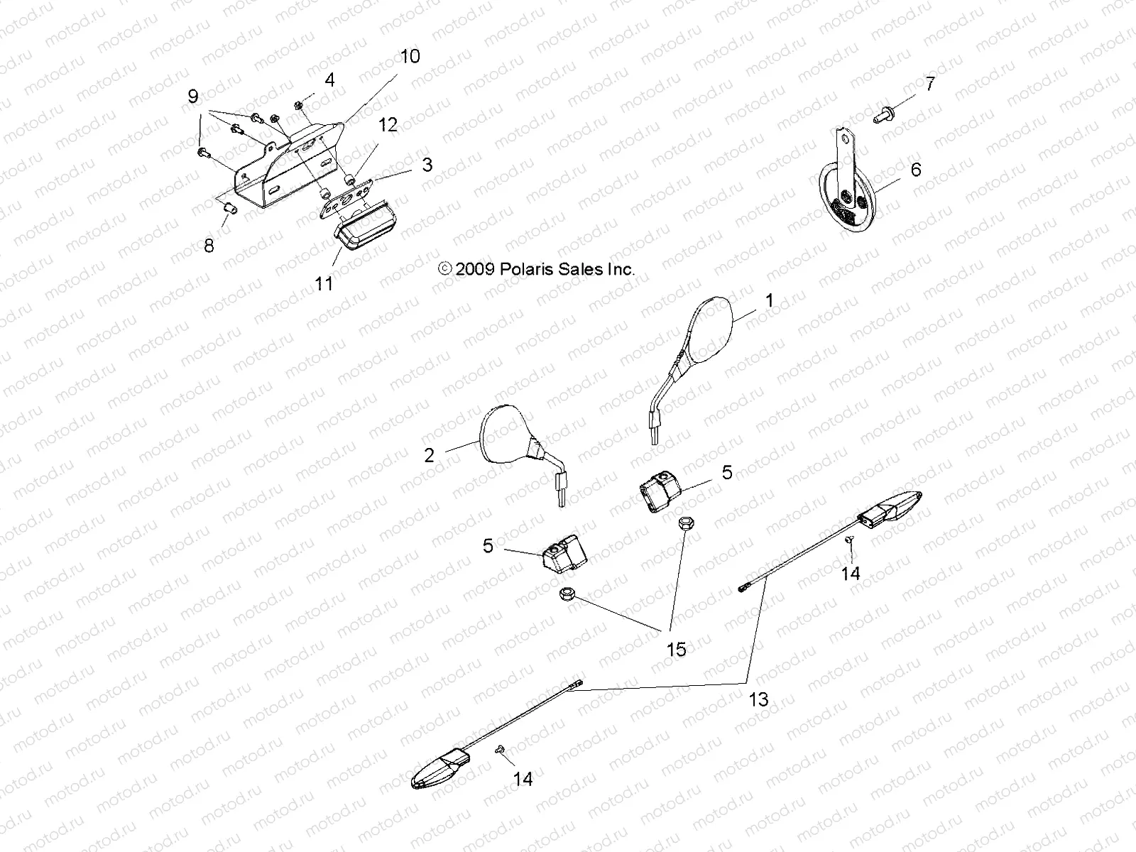 ELECTRICAL | ELECTRICAL, TURN SIGNALS, HORN and MIRRORS - R10VH76FX (49RGRTURNSIG10RZRI)