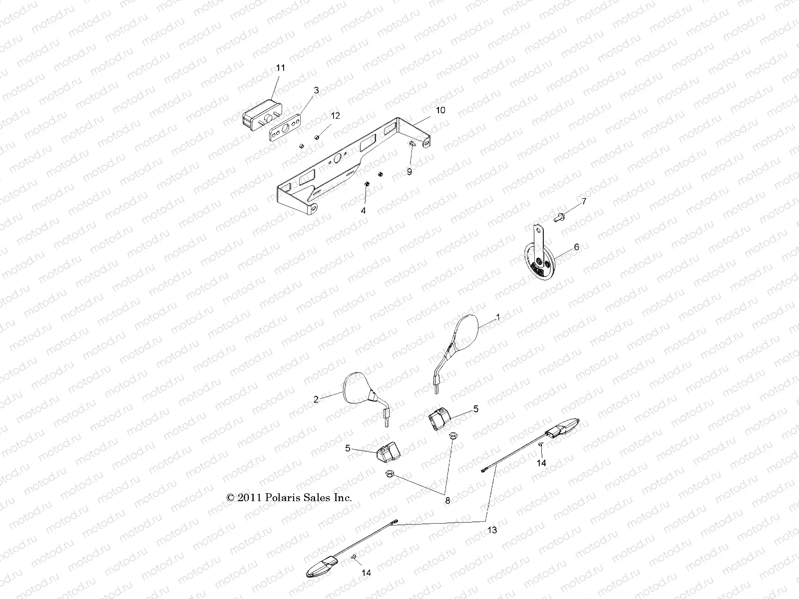 ELECTRICAL | ELECTRICAL, TURN SIGNALS, HORN and MIRRORS - R12VH57FX (49RGRTURNSIG12RZR570I)