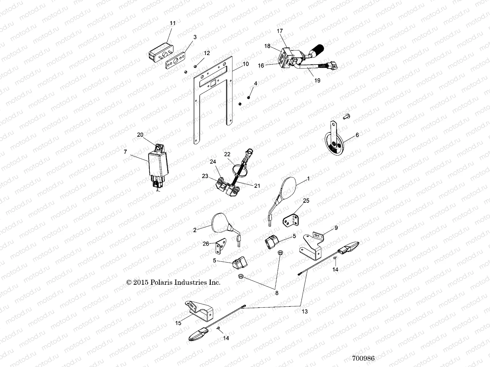 ELECTRICAL | ELECTRICAL, TURN SIGNALS, HORN and MIRRORS - R16RTED1F1 (700986)