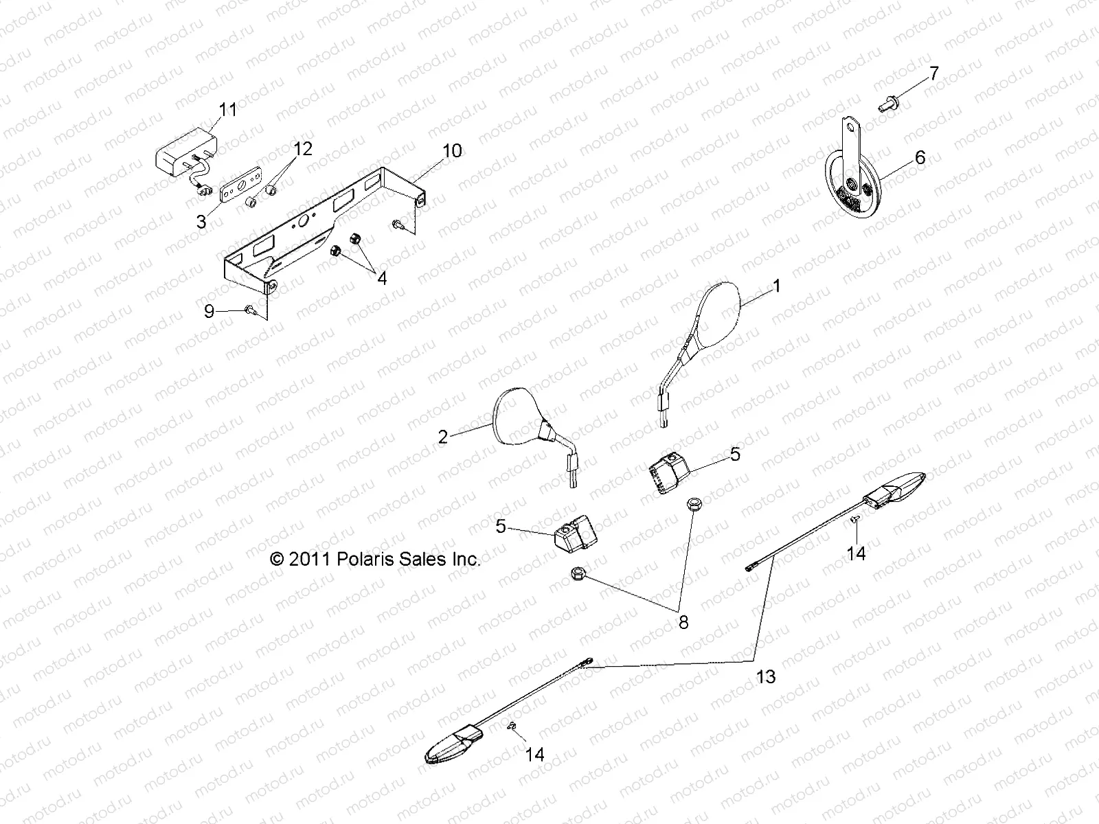 ELECTRICAL | ELECTRICAL, TURN SIGNALS, HORN and MIRRORS - Z14XT9EFX (49RGRTURNSIG12RZRXPI)