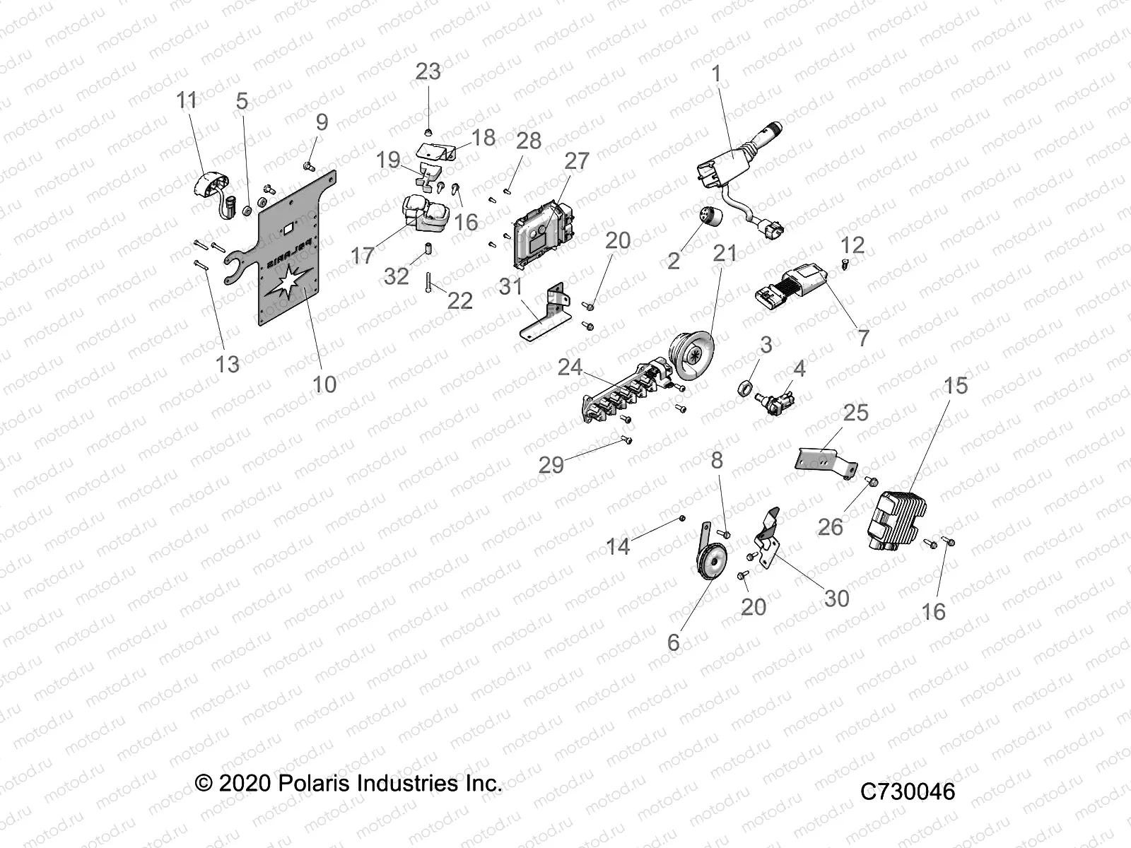 ELECTRICAL | ELECTRICAL, WIRE HARNESS COMPONENTS, AND LICENSE PLATE - R21RRE99JA (C730046)