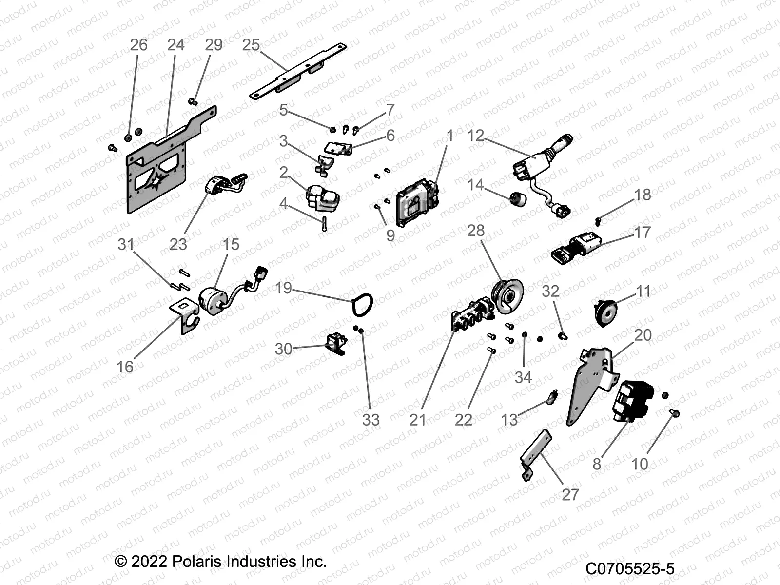ELECTRICAL | ELECTRICAL, WIRE HARNESS, COMPONENTS, AND LICENSE PLATE - R22TAE99FA/SFA/SCA/SCK (C0705525-5)