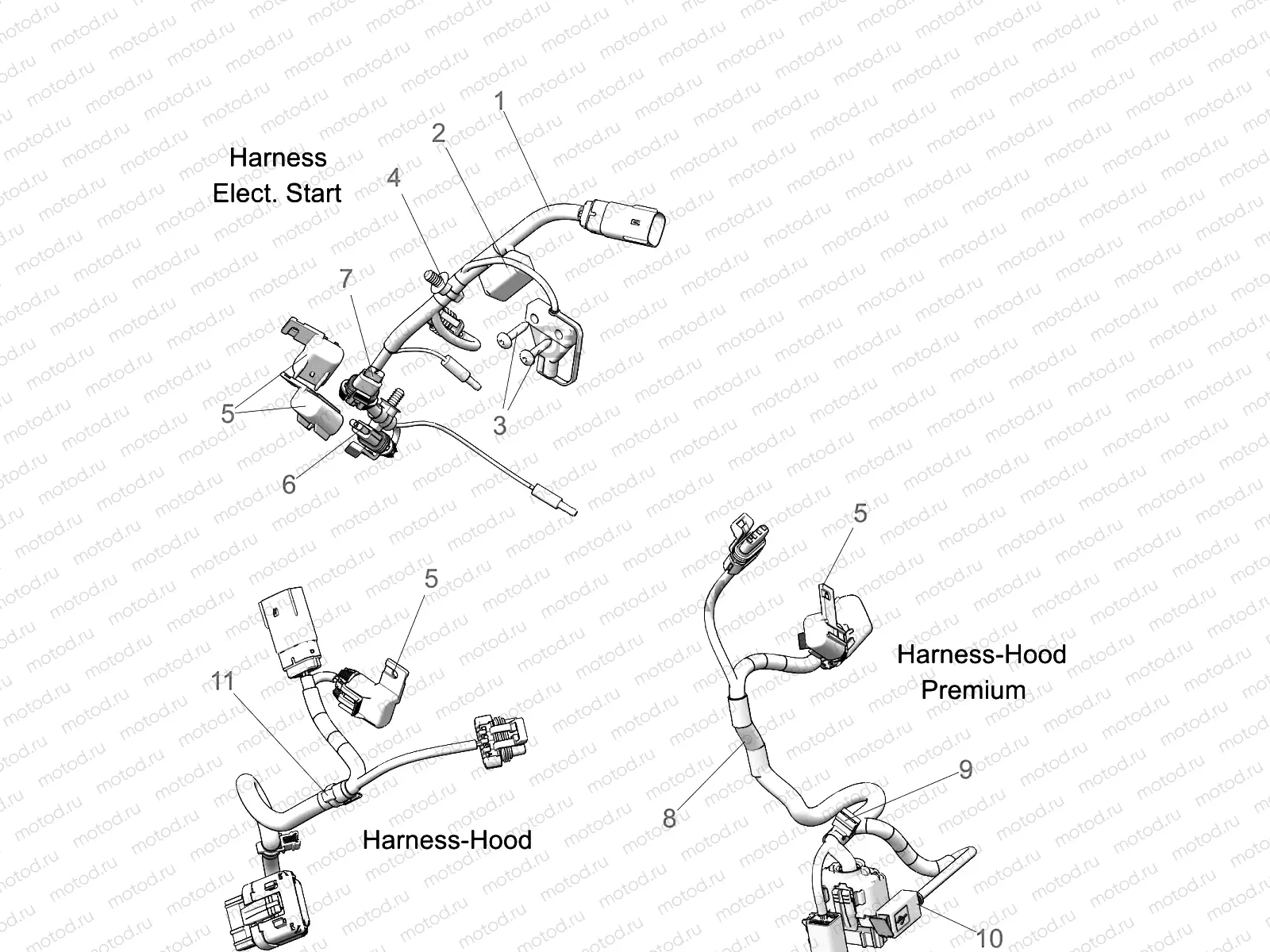 ELECTRICAL | ELECTRICAL, WIRE HARNESS, HOOD, ELEC. START - S22TDL8RS/8RE (C601942)