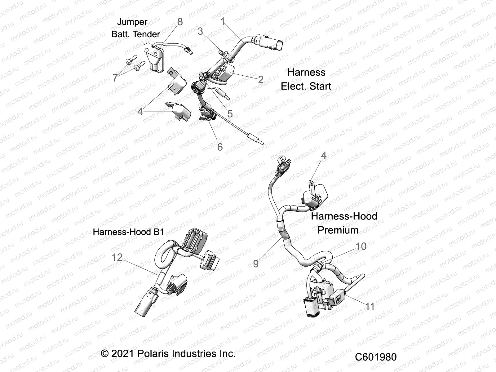 ELECTRICAL | ELECTRICAL, WIRE HARNESS, HOOD, ELEC. START - S22TFG8RS/8RE (C601980)