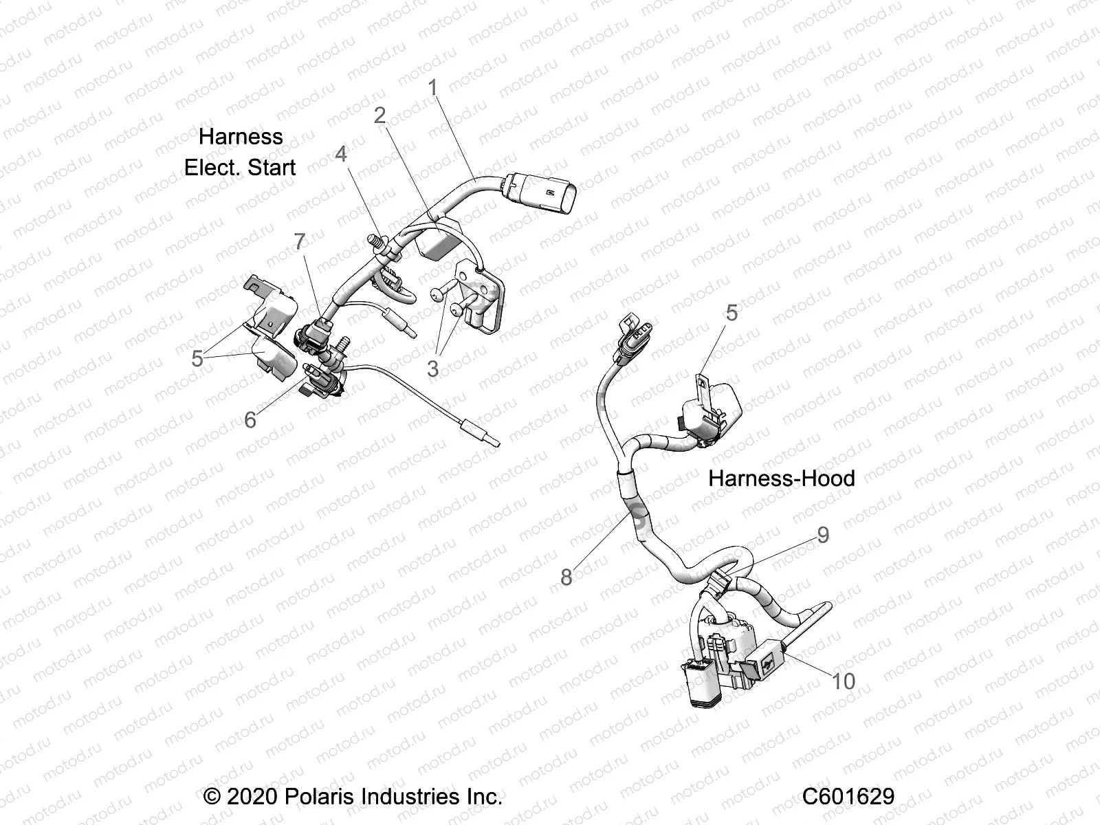 ELECTRICAL | ELECTRICAL, WIRE HARNESS, HOOD, ELEC. START - S22TLC8RS/8RE (C601629)