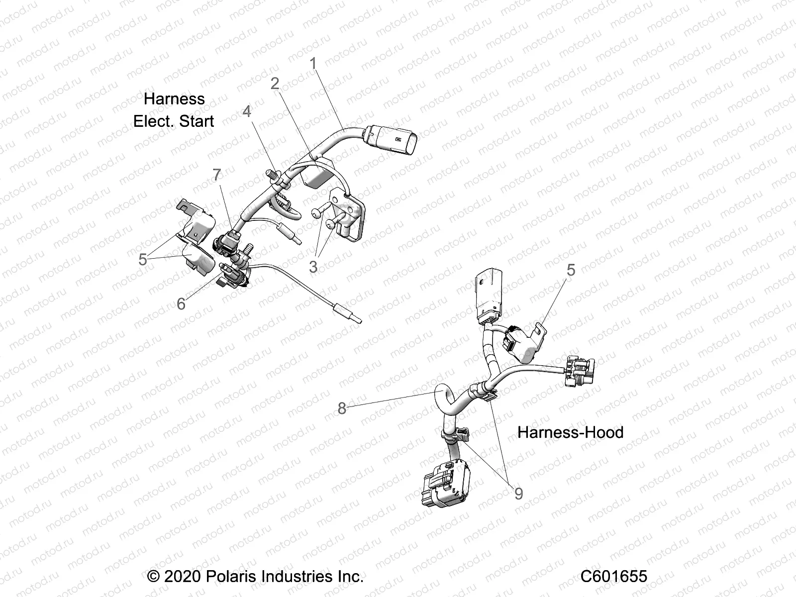 ELECTRICAL | ELECTRICAL, WIRE HARNESS, HOOD, ELEC. START - S22TLF6RSL/6REL (C601655)
