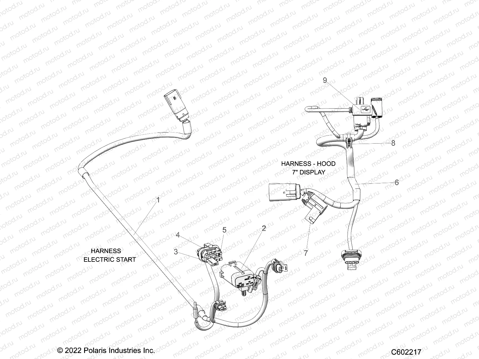ELECTRICAL | ELECTRICAL, WIRE HARNESS, HOOD, ELECTRIC START - S23TKV8MS (C602217)
