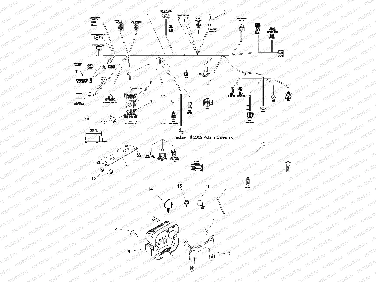 ELECTRICAL | ELECTRICAL, WIRE HARNESS - R10VH76 ALL OPTIONS (49RGRHARNESS10RZR)