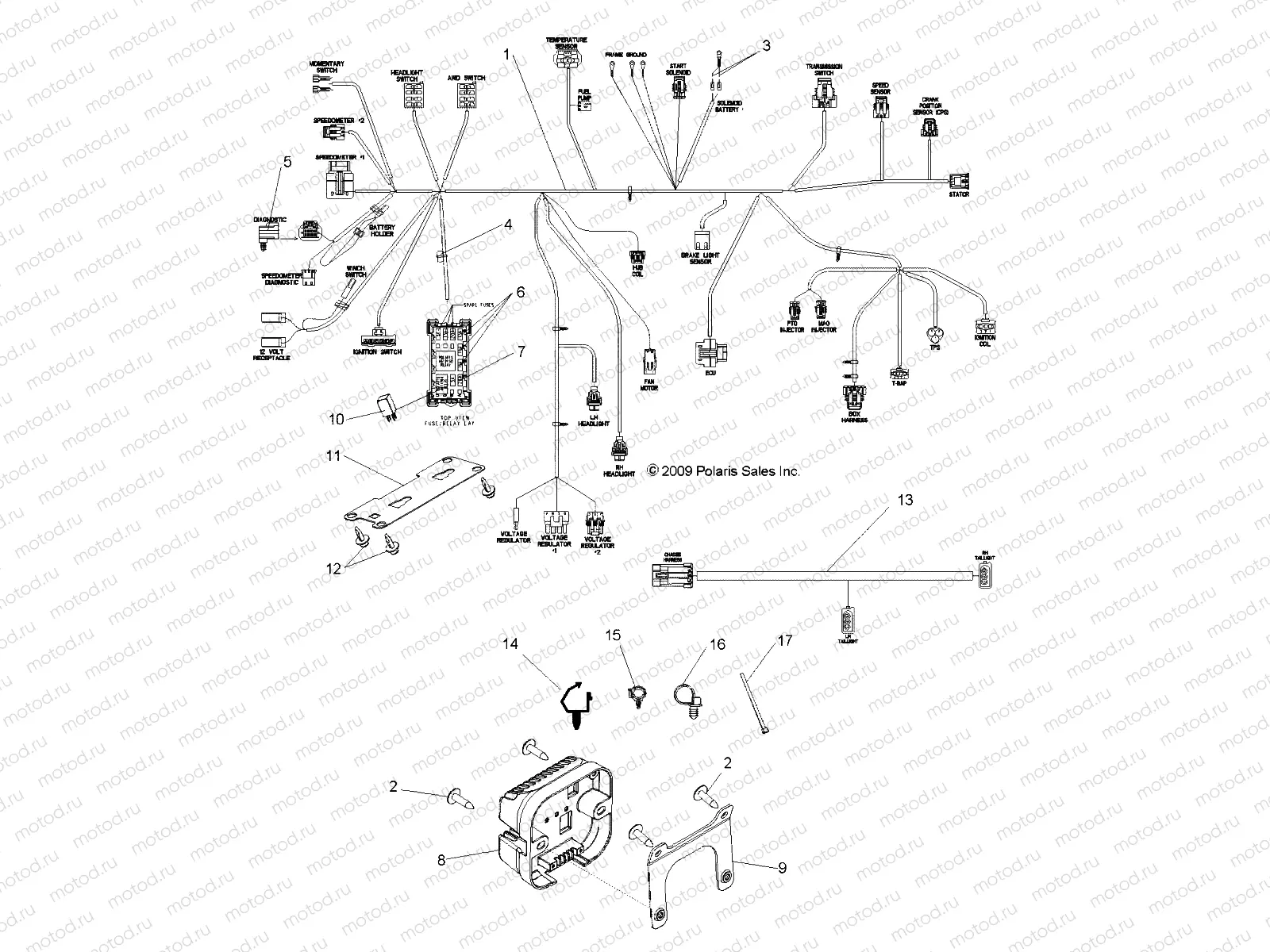 ELECTRICAL | ELECTRICAL, WIRE HARNESS - R10VH76AB/AO/AQ/AW (49RGRHARNESS10RZRS)