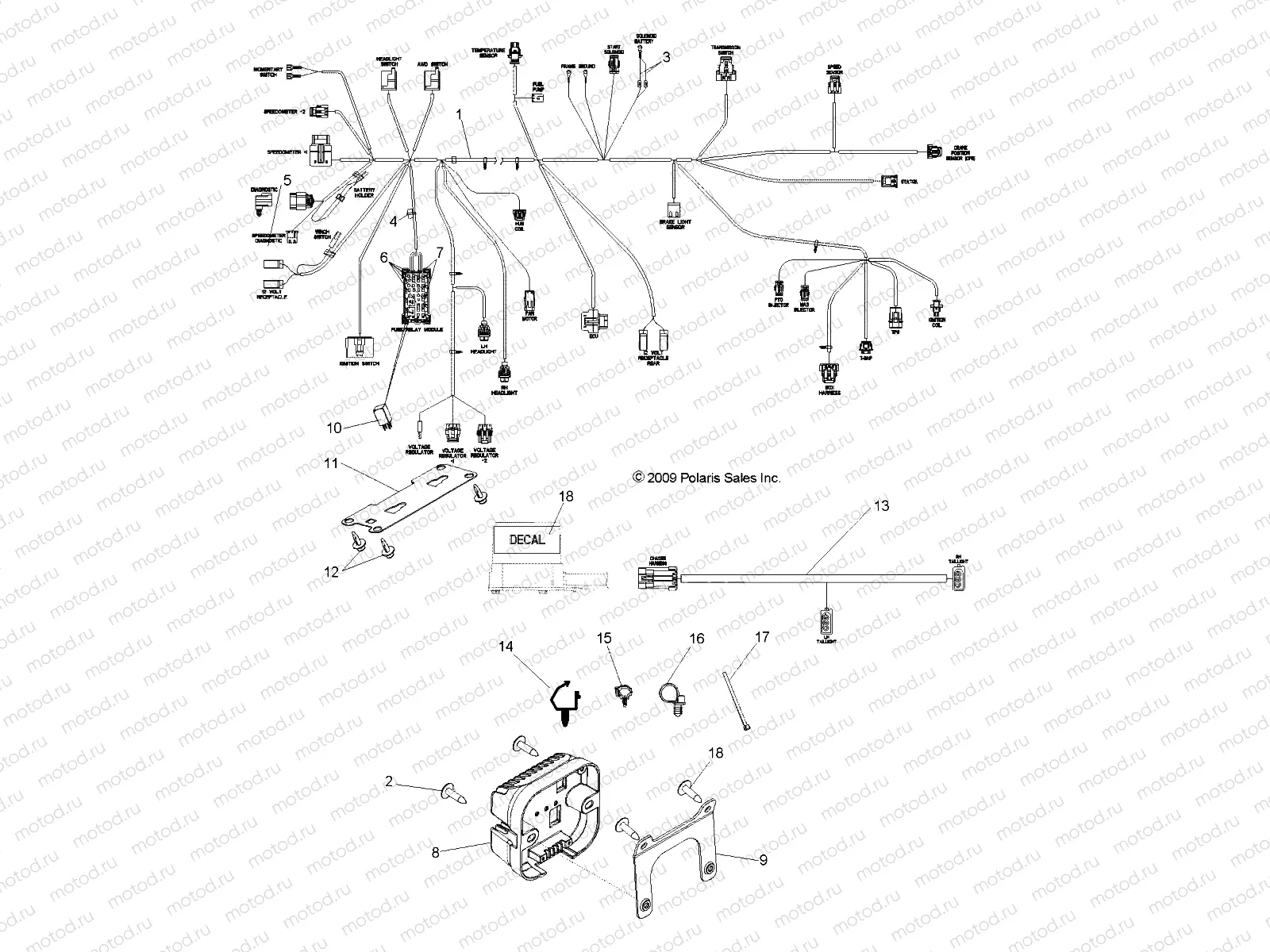 ELECTRICAL | ELECTRICAL, WIRE HARNESS - R10XH76AA (49RGRHARNESS10RZRS4)