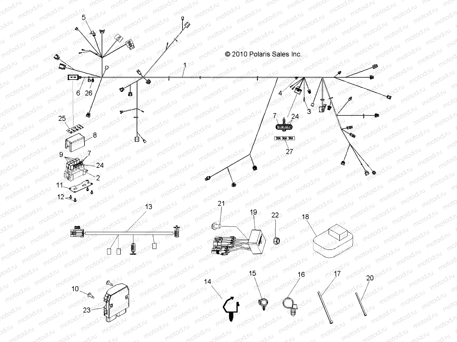 ELECTRICAL | ELECTRICAL, WIRE HARNESS - R11VM76FX (49RGRHARNESS11RZRSI)