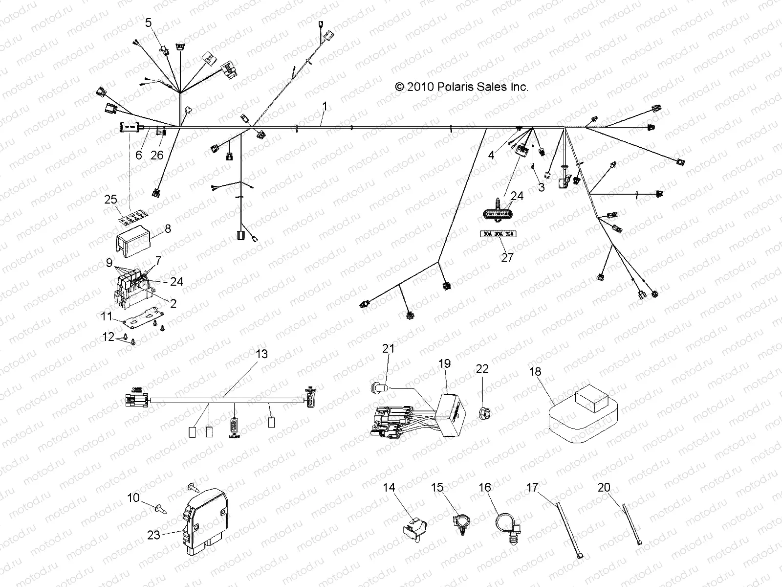 ELECTRICAL | ELECTRICAL, WIRE HARNESS - R12VE76FX/FI (49RGRHARNESS12RZRSI)