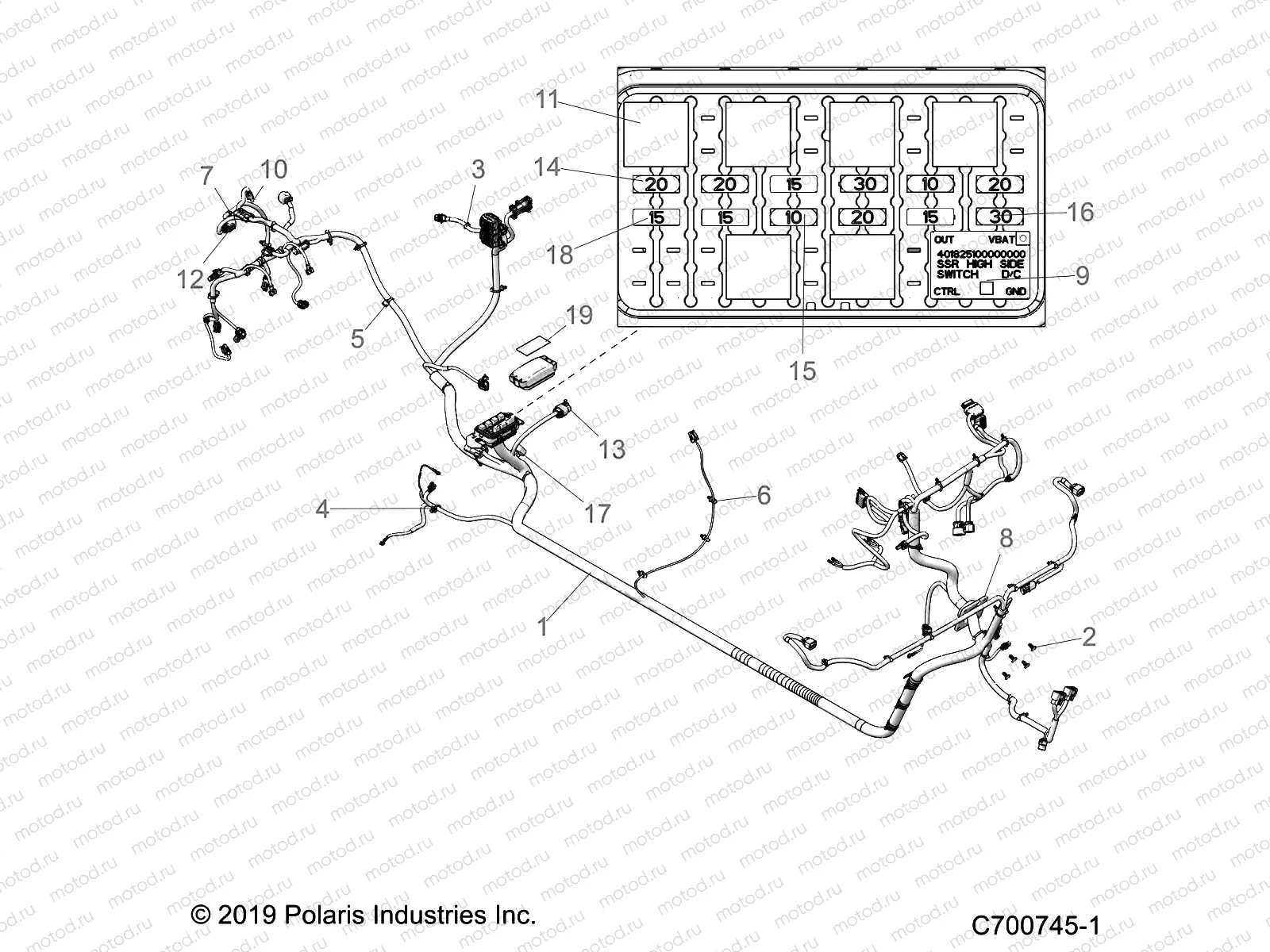 ELECTRICAL | ELECTRICAL, WIRE HARNESS - R20T6A99A1/B1/E99A9/AM/AS/B9/BM/BS (C700745-1)