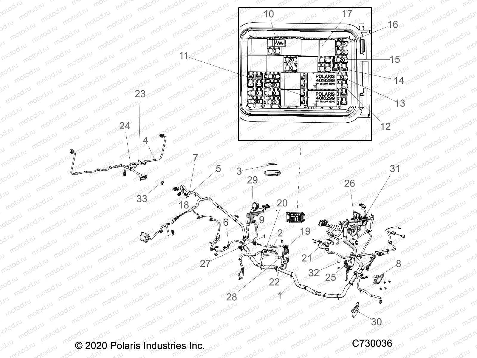 ELECTRICAL | ELECTRICAL, WIRE HARNESS - R21RRED4FA/NA/SCA (C730036)