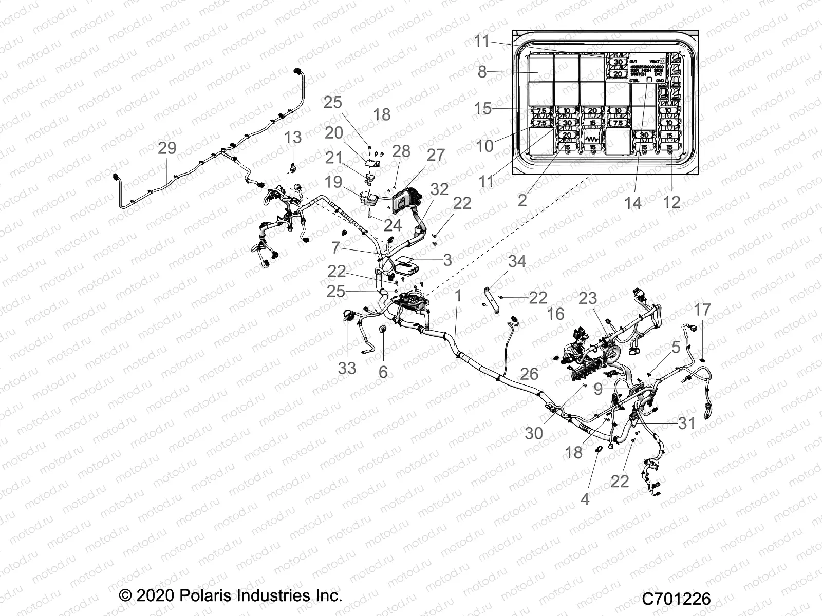 ELECTRICAL | ELECTRICAL, WIRE HARNESS - R21RSZ99A9/AC/AP/AW/B9/BC/BP/BW (C701226)
