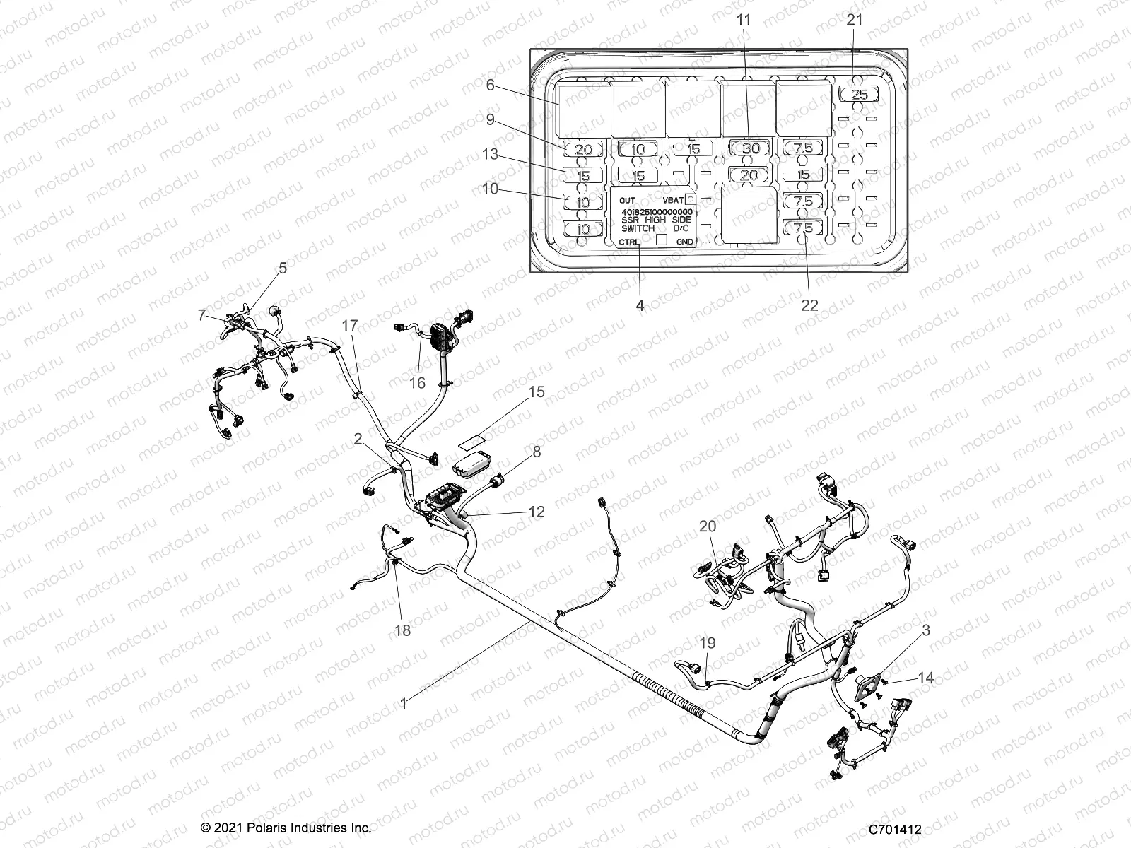 ELECTRICAL | ELECTRICAL, WIRE HARNESS - R22T6U99A9/AN (C701412)
