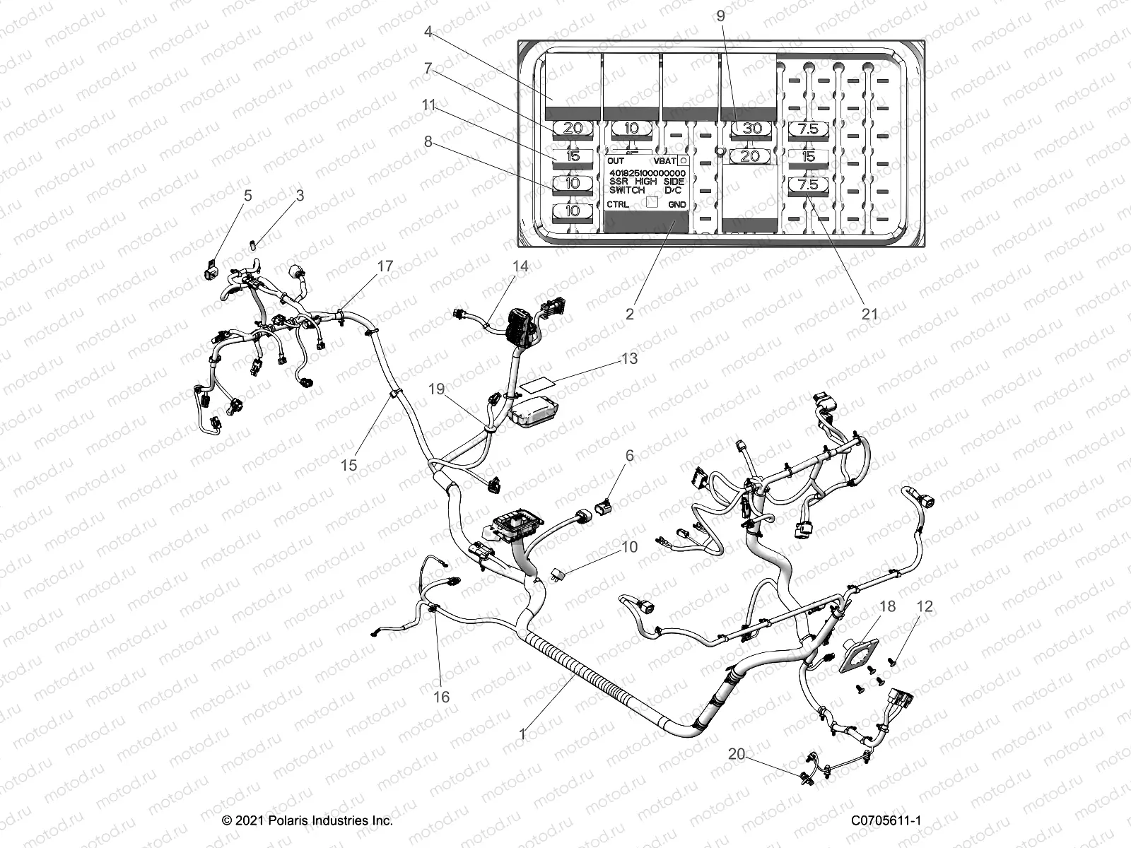 ELECTRICAL | ELECTRICAL, WIRE HARNESS - R22TAE99AG/AL/AN/A9 (C0705611-1)