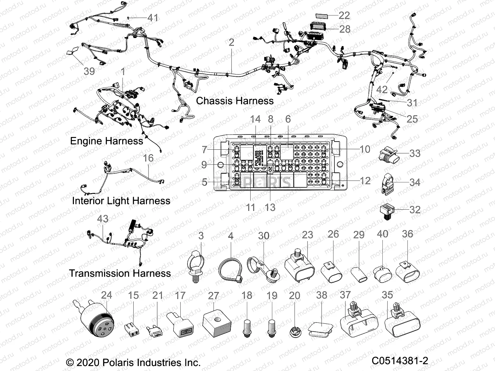 ELECTRICAL | ELECTRICAL, WIRE HARNESS - T21AAPHD/RHB/SHD/THD ALL OPTIONS (C0514381-2)