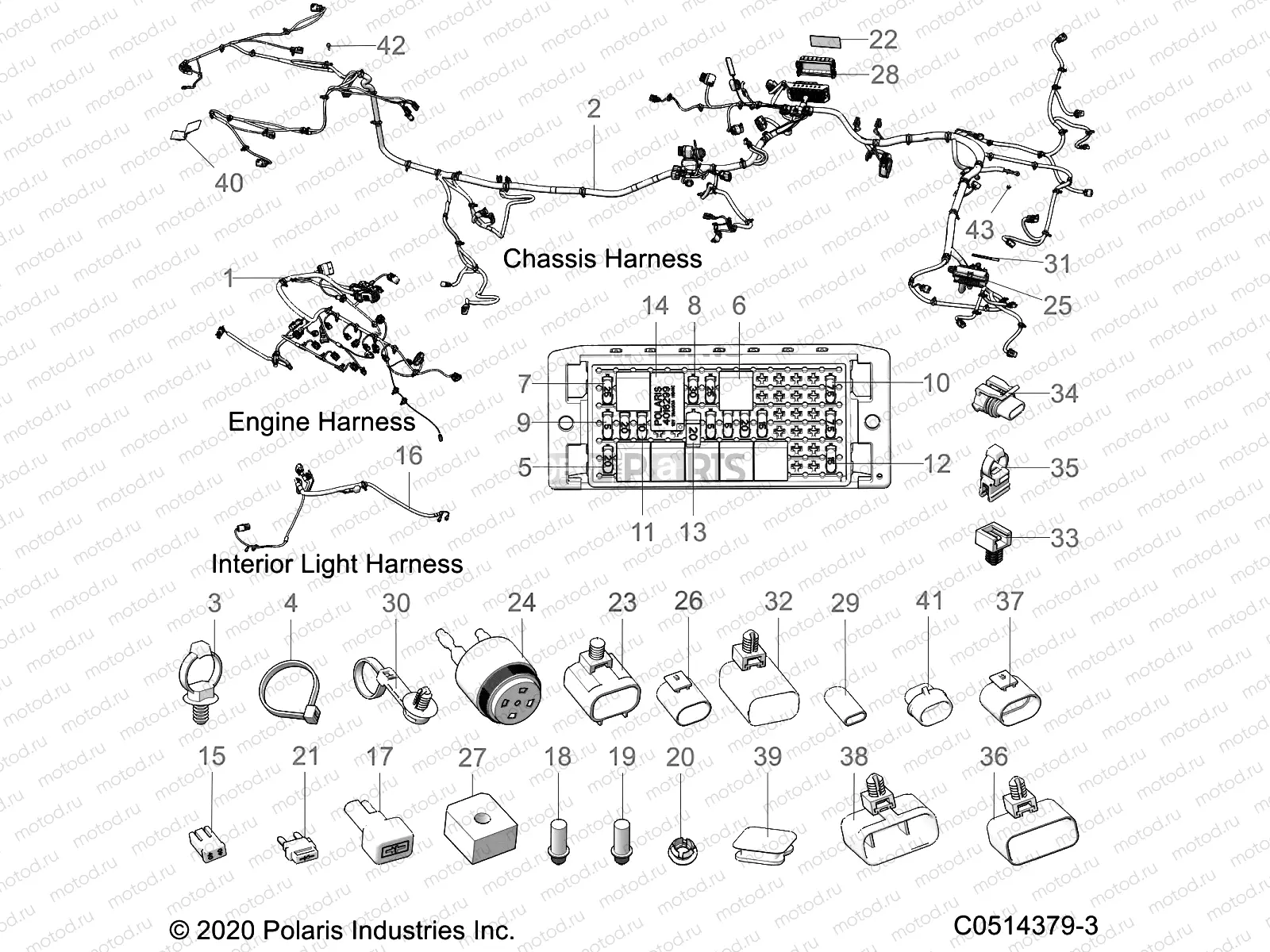 ELECTRICAL | ELECTRICAL, WIRE HARNESS - T21AARGB/SGD ALL OPTIONS (C0514379-3)