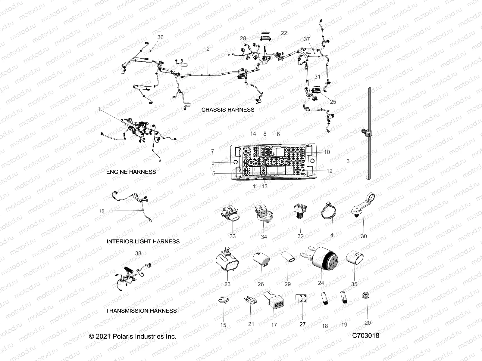 ELECTRICAL | ELECTRICAL, WIRE HARNESS - T22AAFGB/HB/PGD/HD/RGB/HB ALL OPTIONS  (C0514381-2)