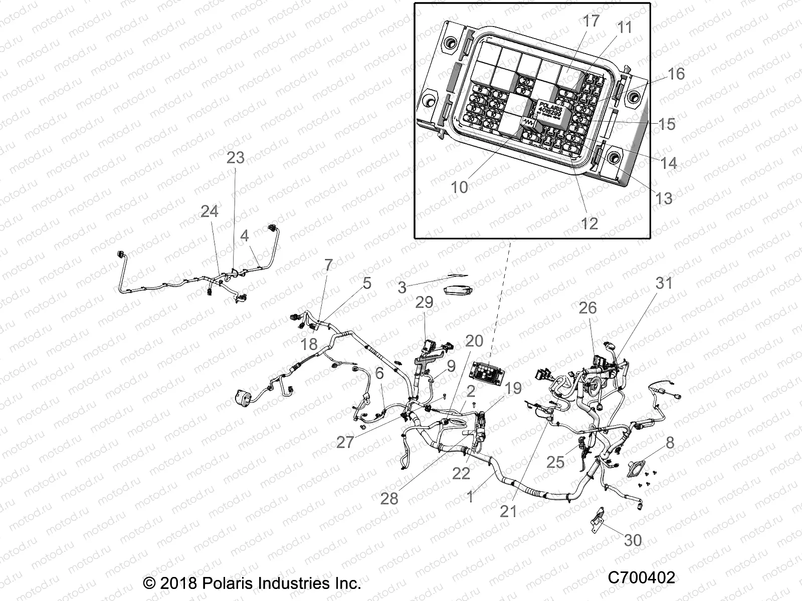 ELECTRICAL | ELECTRICAL, WIRE HARNESS (TO 5/1/2019) - R19RRED4F1/N1/J1/SD4C1 (C700402)