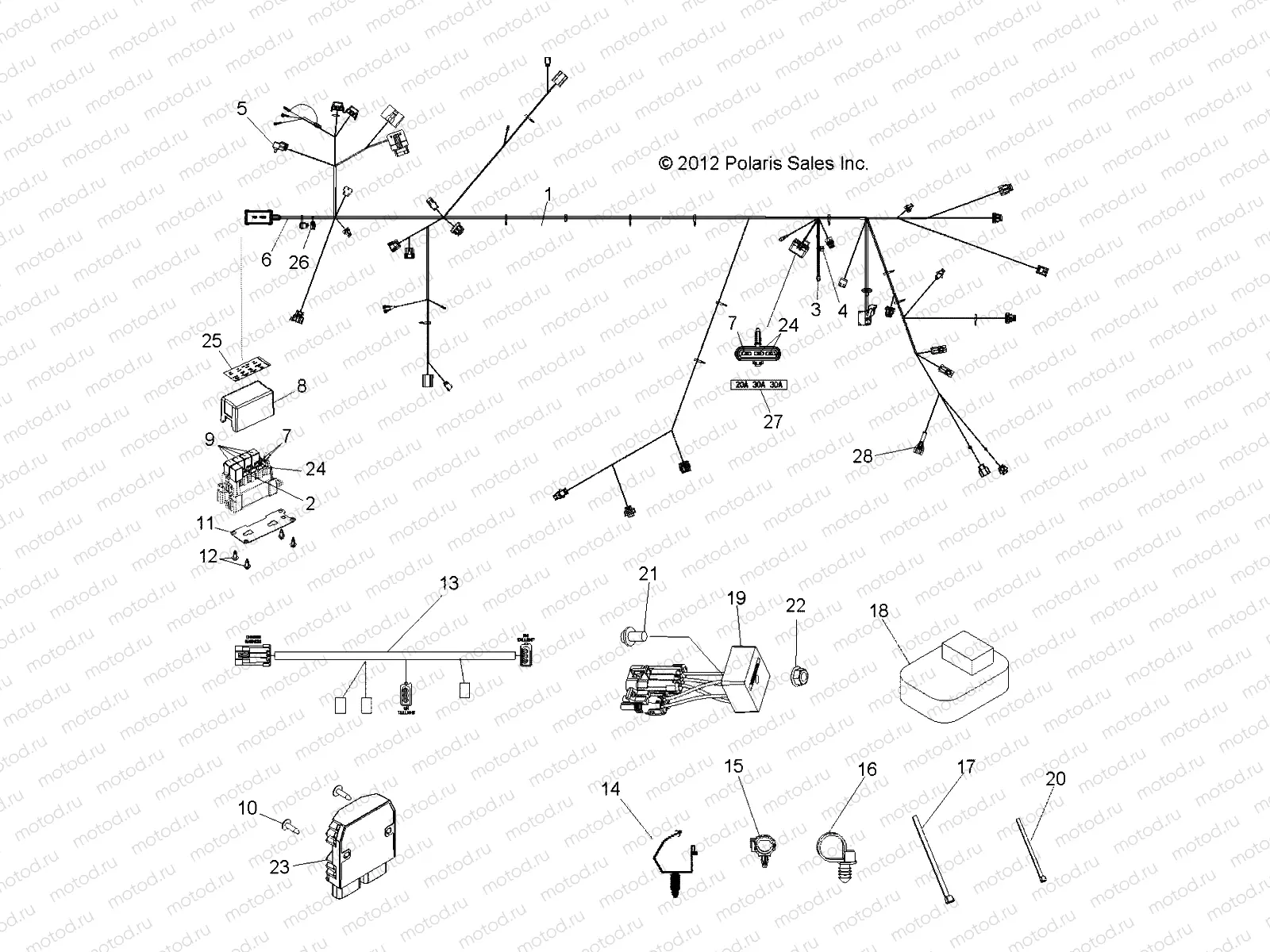 ELECTRICAL | ELECTRICAL, WIRE HARNESS - Z14VE76FX/FI (49RGRHARNESS13RZRSI)