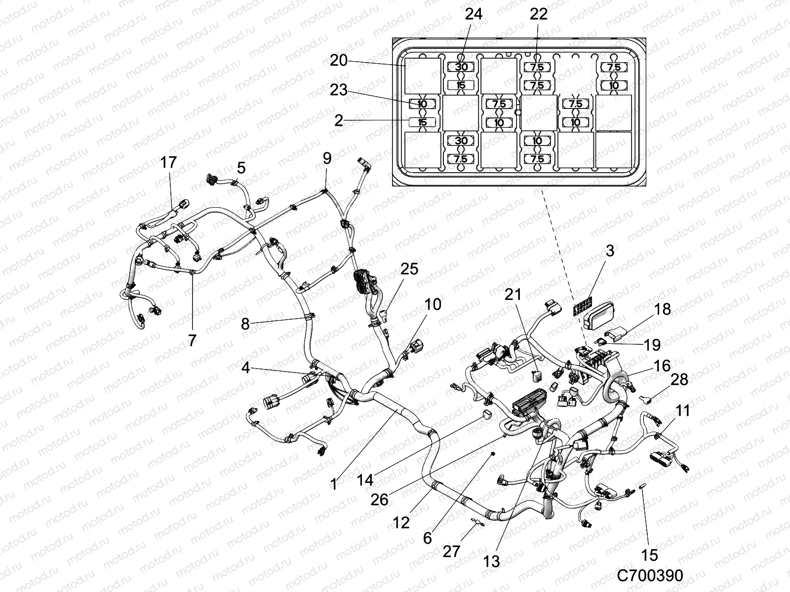ELECTRICAL | ELECTRICAL, WIRE HARNESS - Z19VDL92BG (C700390)