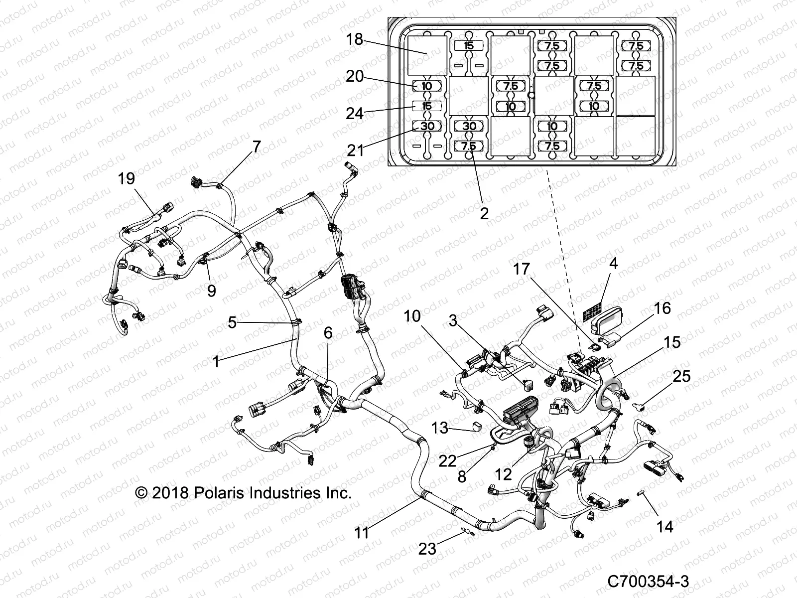 ELECTRICAL | ELECTRICAL, WIRE HARNESS - Z19VEL92AK/AR/LR/AM (C700354-3)
