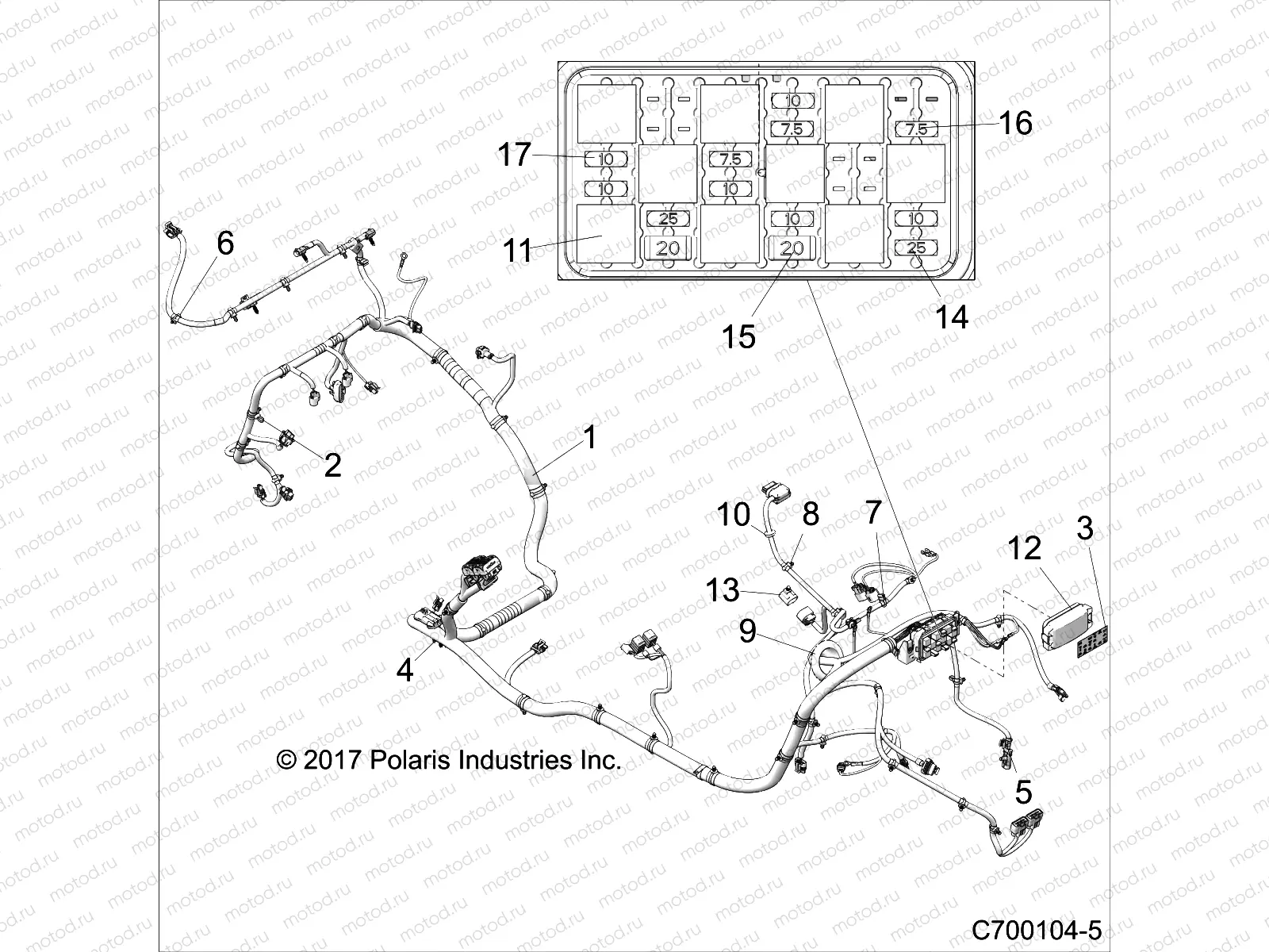 ELECTRICAL | ELECTRICAL, WIRE HARNESS - Z19VGE99AK/AW/BK/BW (C700104-5)