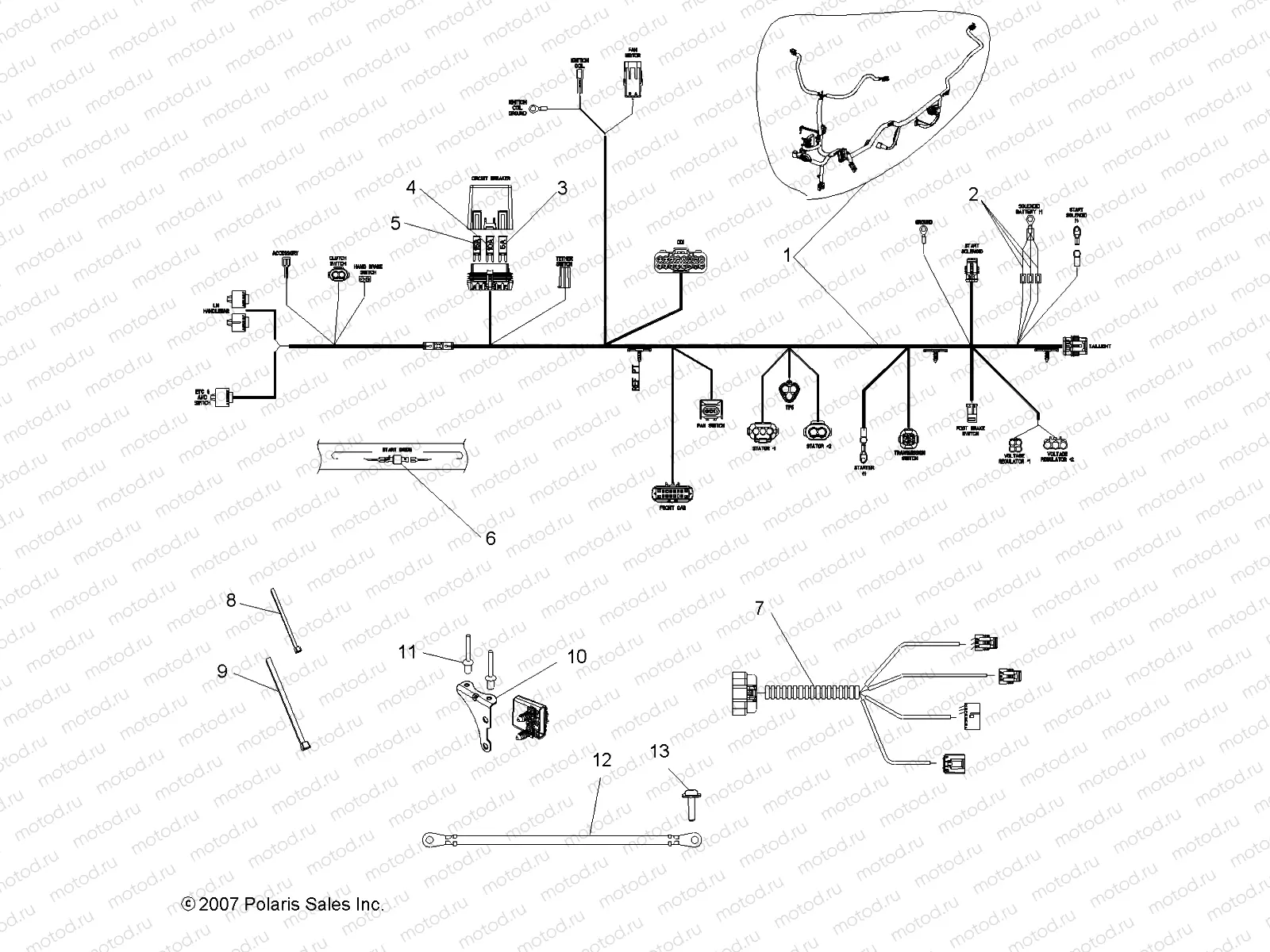 ELECTRICAL | ELECTRICAL, WIRE HARNESSES - A08GJ52AA/AB/AC (49ATVHARNESS08OUT525S)