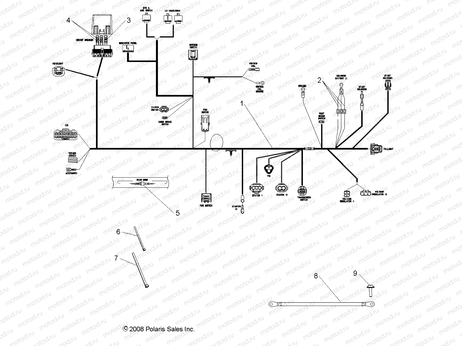 ELECTRICAL | ELECTRICAL, WIRE HARNESSES - A10GJ52AA (49ATVHARNESS09OUT450)