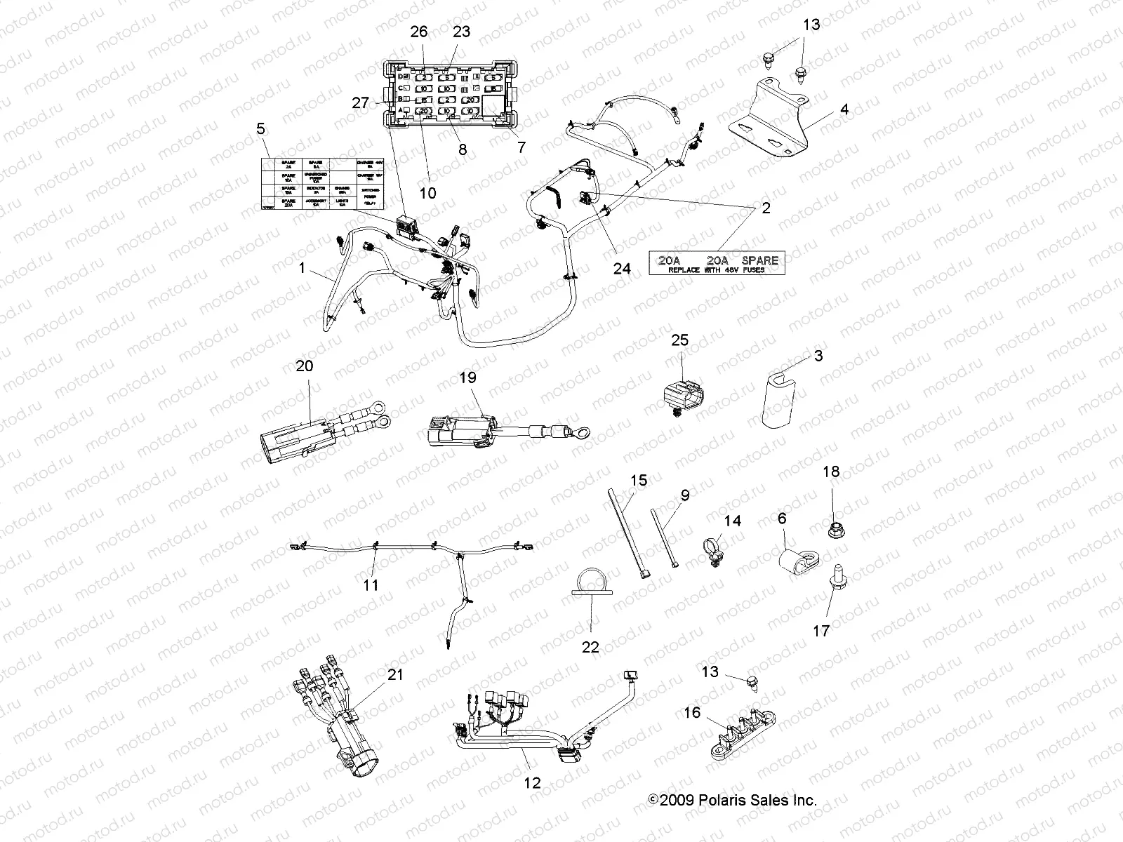 ELECTRICAL | ELECTRICAL, WIRE HARNESSES - R10RC08GA/GH/FA/FH (49LEVHARNESS10SDW)