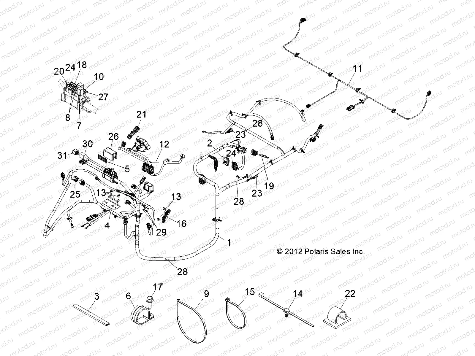 ELECTRICAL | ELECTRICAL, WIRE HARNESSES - R12RC08LG (49RGRHARNESS12LSV)