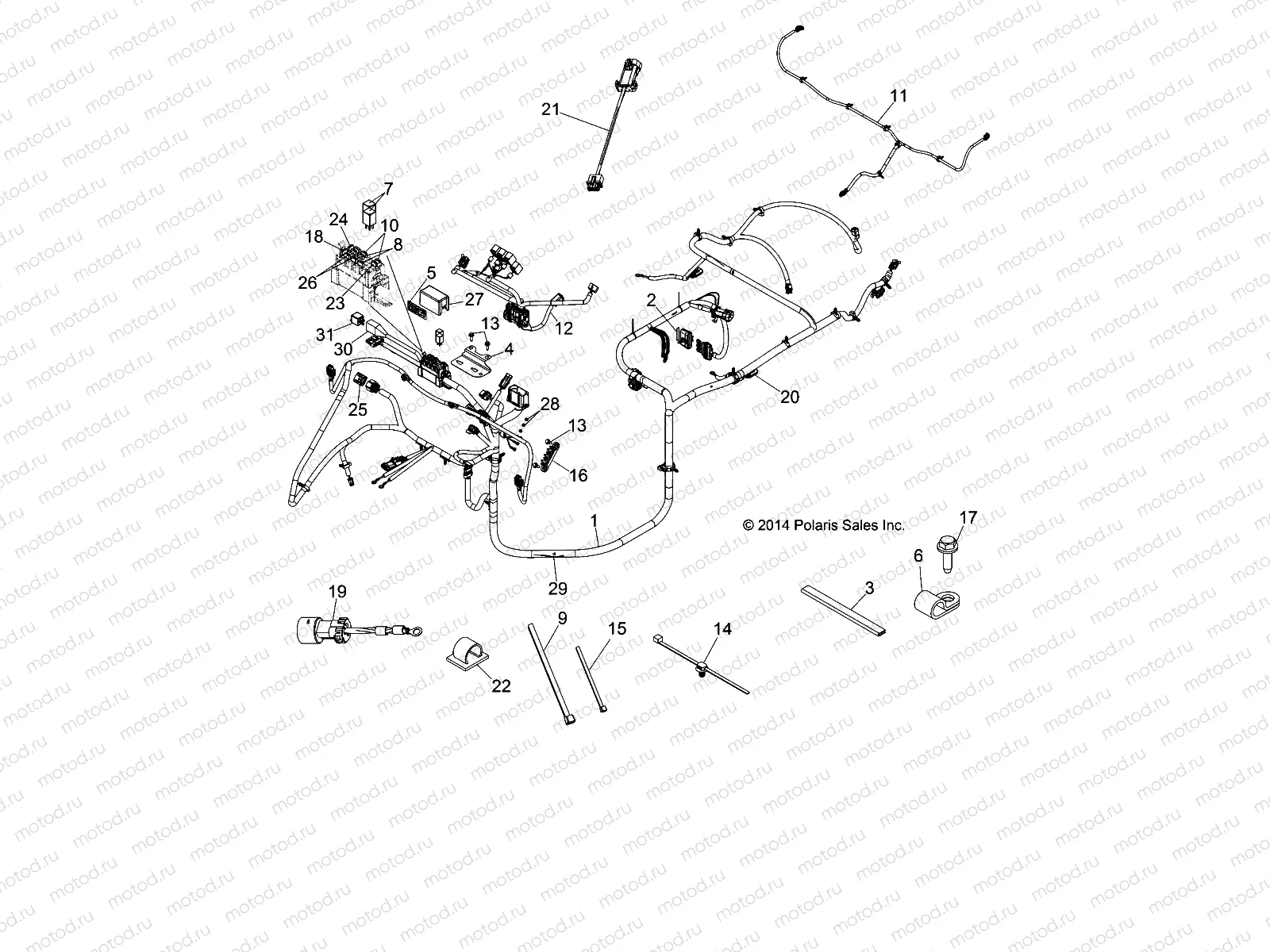 ELECTRICAL | ELECTRICAL, WIRE HARNESSES - R14RC08GC/GJ/FJ (49RGRHARNESS14EV)
