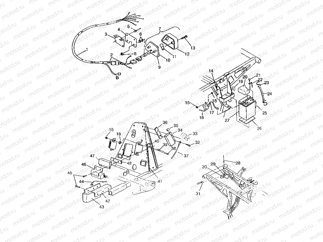 ELECTRICAL/TAILLIGHT ASSEMBLY 6x6 400L | ELECTRICAL/TAILLIGHT ASSEMBLY 6x6 400L, SWEDISH S948740 and  NORWEGIAN N948 (4926812681039A)