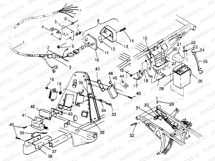 ELECTRICAL/TAILLIGHT ASSEMBLY 6x6 400L | ELECTRICAL/TAILLIGHT ASSEMBLY 6x6 400L, U.S. W958740, SWEDISH S958740 and N (4930273027D003)