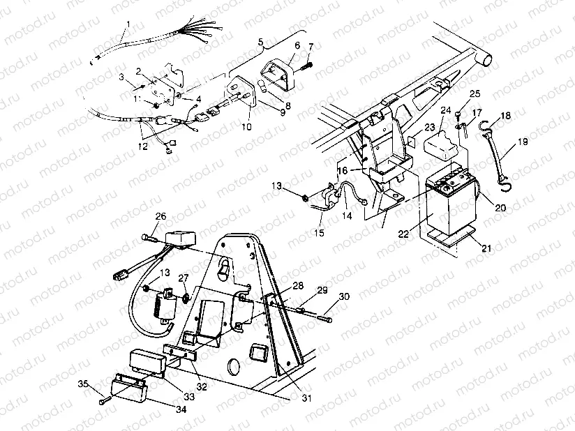 ELECTRICAL/TAILLIGHT ASSEMBLY  Trail Boss W958527 (4930323032C003) | ELECTRICAL/TAILLIGHT ASSEMBLY  Trail Boss W958527 (4930323032C003)