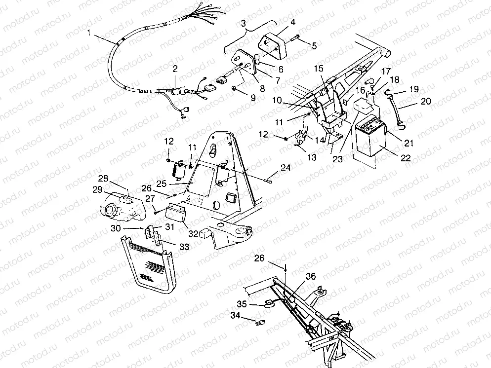 ELECTRICAL/TAILLIGHT ASSEMBLY XPLORER 400L W969140 (4935983598C008) | ELECTRICAL/TAILLIGHT ASSEMBLY XPLORER 400L W969140 (4935983598C008)