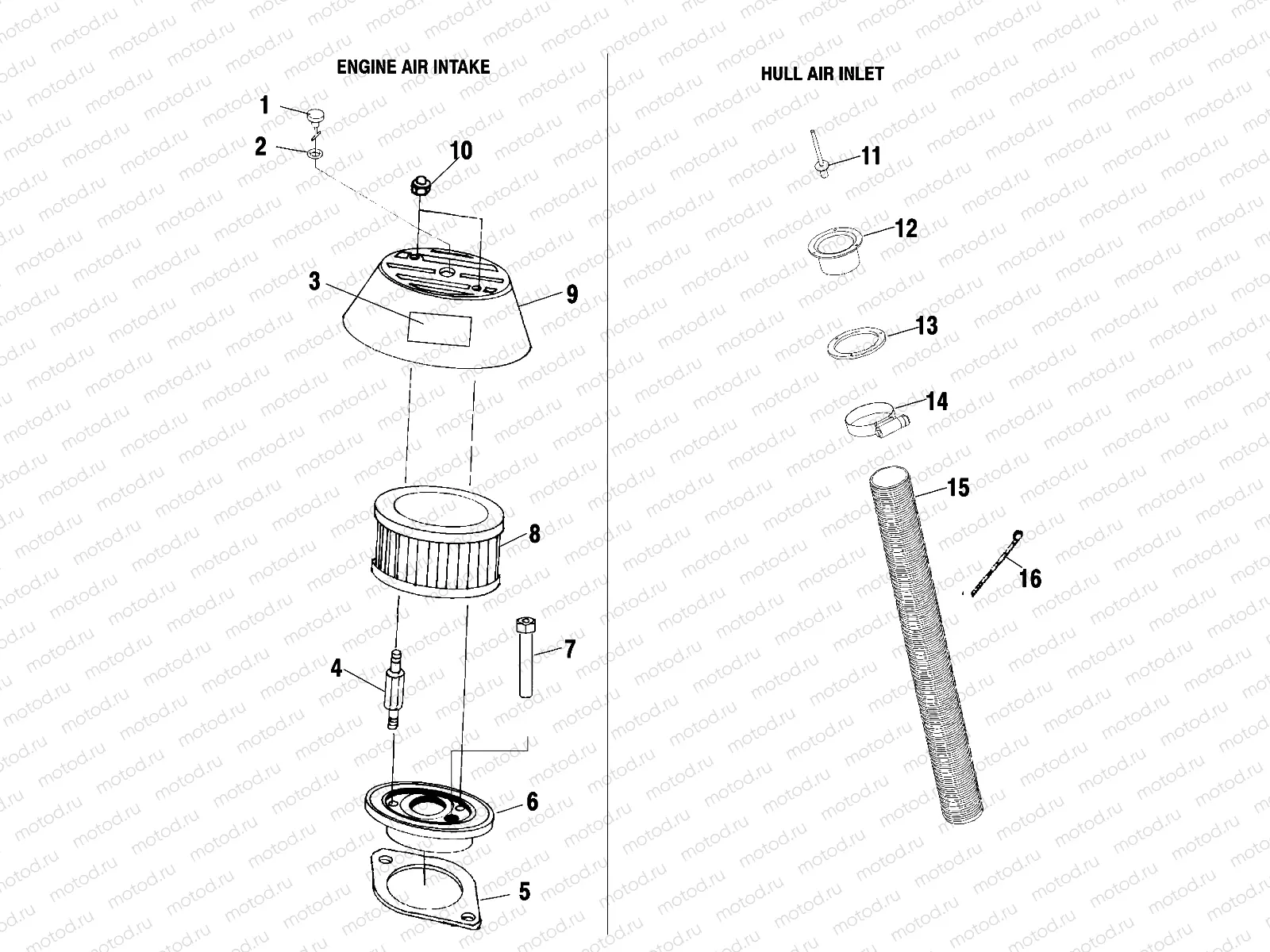 ENGINE AIR INTAKE/HULL AIR INLET - W025197D/W025197I (4971297129B11) | ENGINE AIR INTAKE/HULL AIR INLET - W025197D/W025197I (4971297129B11)