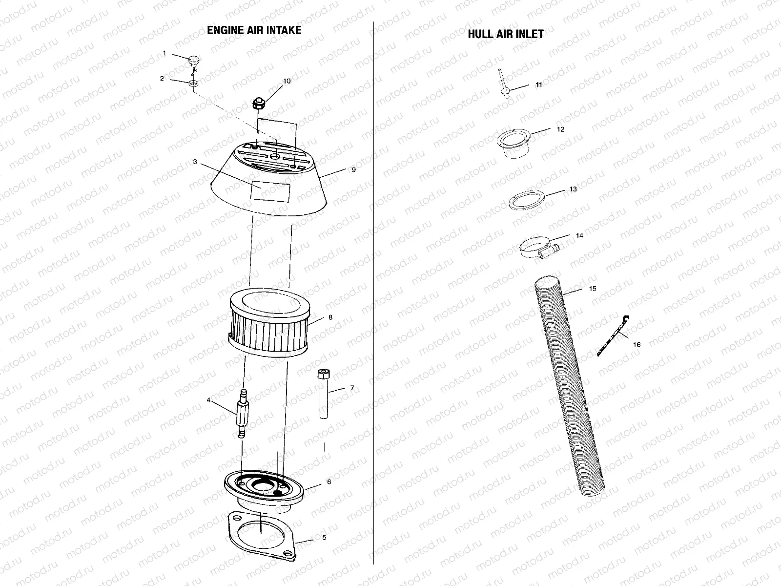 ENGINE AIR INTAKE/HULL AIR INLET - W035197DA/W035197IA (4980998099B11) | ENGINE AIR INTAKE/HULL AIR INLET - W035197DA/W035197IA (4980998099B11)