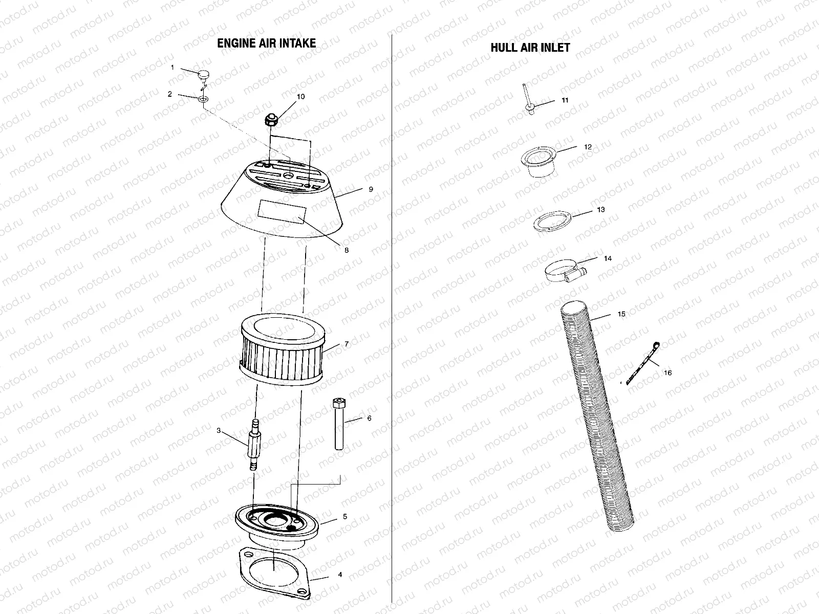 ENGINE AIR INTAKE/HULL AIR INLET - W035297DA/W035297IA (4980978097B09) | ENGINE AIR INTAKE/HULL AIR INLET - W035297DA/W035297IA (4980978097B09)
