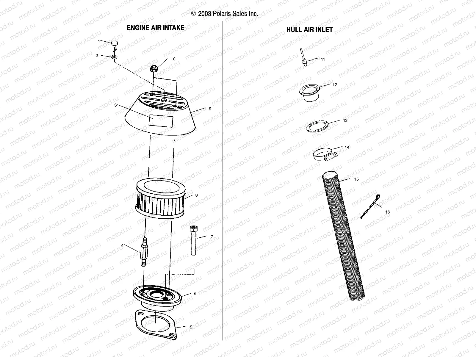 ENGINE AIR INTAKE/HULL AIR INLET - W045197DA/IA (4990499049B11) | ENGINE AIR INTAKE/HULL AIR INLET - W045197DA/IA (4990499049B11)