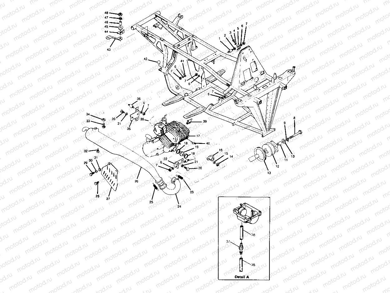 ENGINE and MUFFLER MOUNTING 250 2X4 - Update (4919781978005A) | ENGINE and MUFFLER MOUNTING 250 2X4 - Update (4919781978005A)