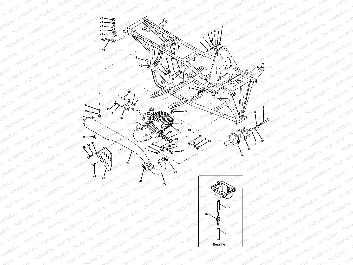 ENGINE and MUFFLER MOUNTING 250 2X4 / W927527 (4922862286005A) | ENGINE and MUFFLER MOUNTING 250 2X4 / W927527 (4922862286005A)