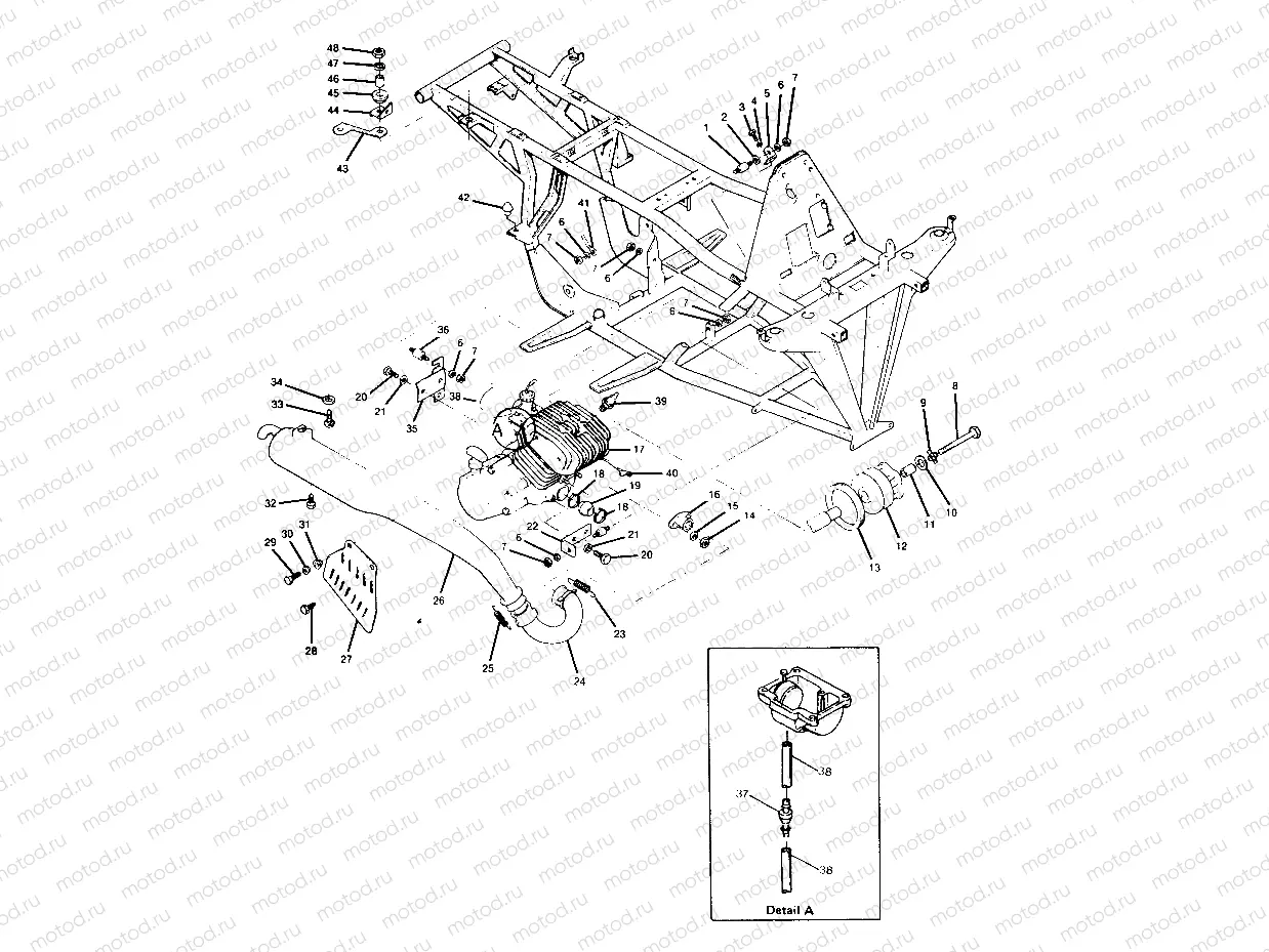 ENGINE and MUFFLER MOUNTING Trail Boss - Update (4919771977005A) | ENGINE and MUFFLER MOUNTING Trail Boss - Update (4919771977005A)